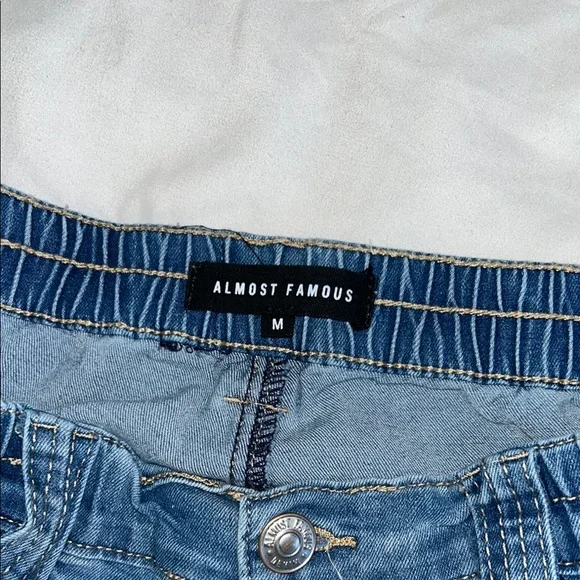 Almost Famous Blue Carpenter Jeans with Elastic Waist - Picture 4 of 4